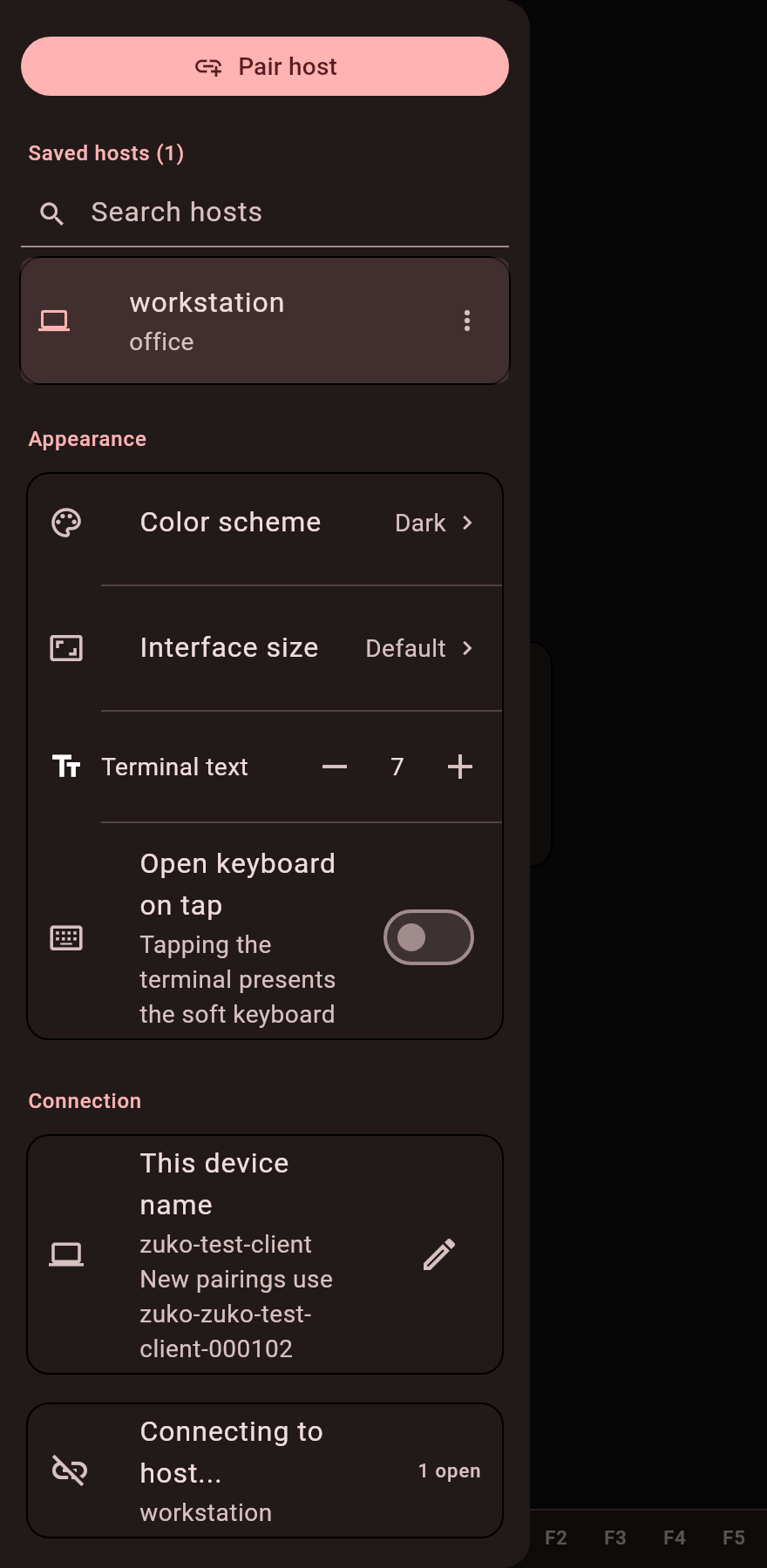 Touch terminal with the floating pad